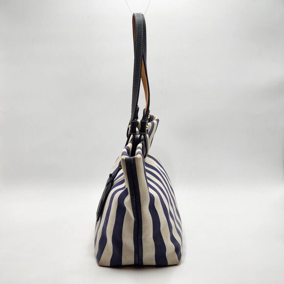 Dooney & Bourke Vintage Striped Canvas Tote Bag HTF - Picture 3 of 15